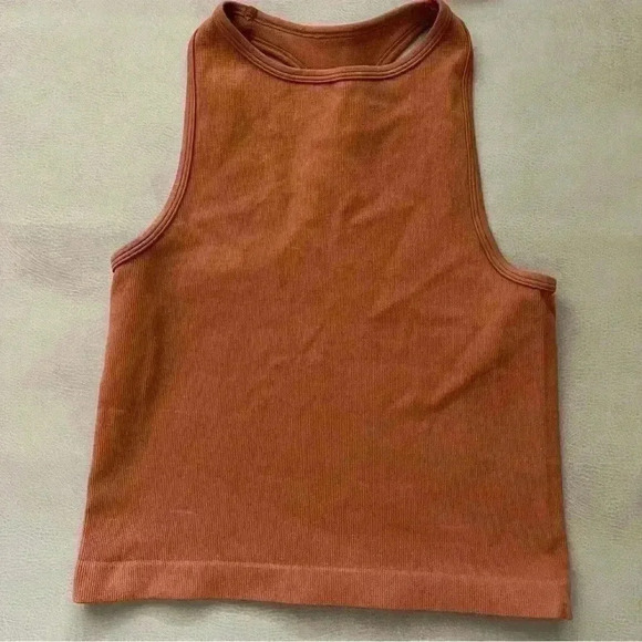Free People Intimately Tank XS/S Burnt Orange High Neck Rib Tank - Picture 1 of 3
